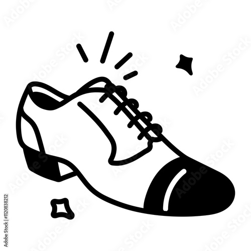 A doodle icon of dancing boot 