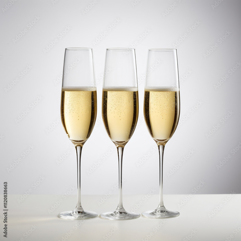 three glasses of champagne isolated on white three glasses of champagne isolated on white