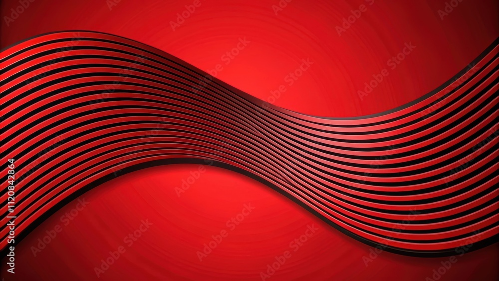 Abstract background with black curved stripes on a red background, abstract,background, black, curved, stripes, red Abstract background with black curved stripes on a red background, abstract,background, black, curved, stripes, red