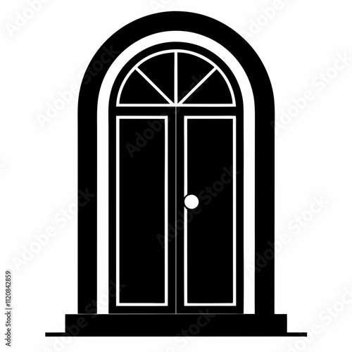 Door silhouette with white background 