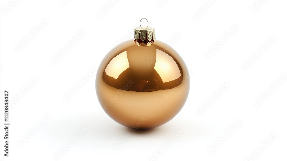 Elegant gold Christmas ornament on a white background symbolizing holiday celebration and festive decorations for seasonal joy. Elegant gold Christmas ornament on a white background symbolizing holiday celebration and festive decorations for seasonal joy.