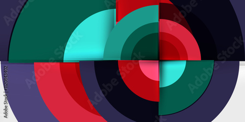 Target circle geometric abstract shapes. Vector Illustration For Wallpaper, Banner, Background, Card, Book Illustration, landing page