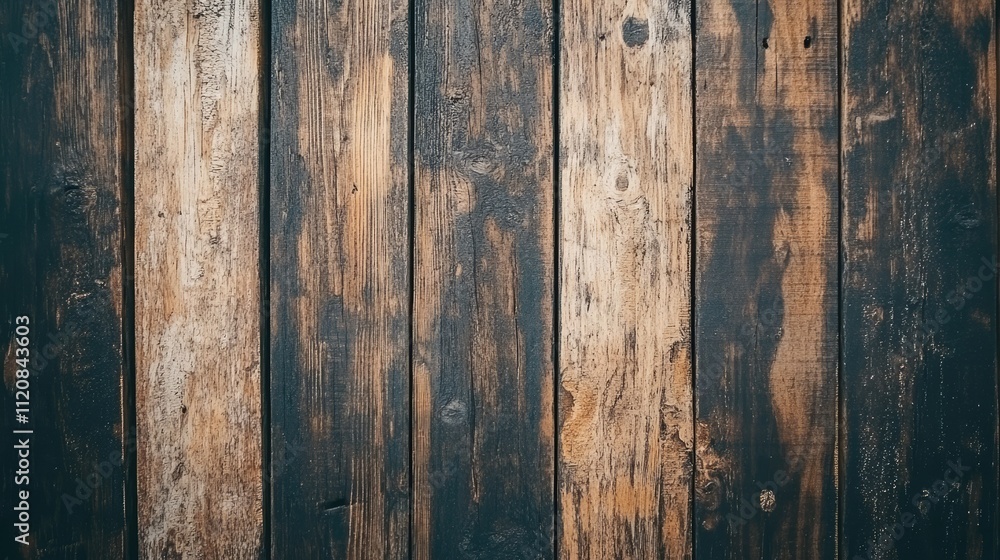 Naklejka premium Textured rustic wooden planks with a weathered finish creating a vintage and grunge aesthetic ideal for various design applications