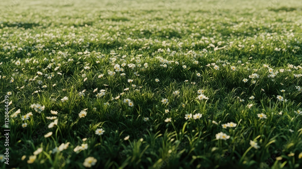 Meadow filled with vibrant spring flowers creating a picturesque landscape with selective focus on lush green grass and blossoms. Meadow filled with vibrant spring flowers creating a picturesque landscape with selective focus on lush green grass and blossoms.