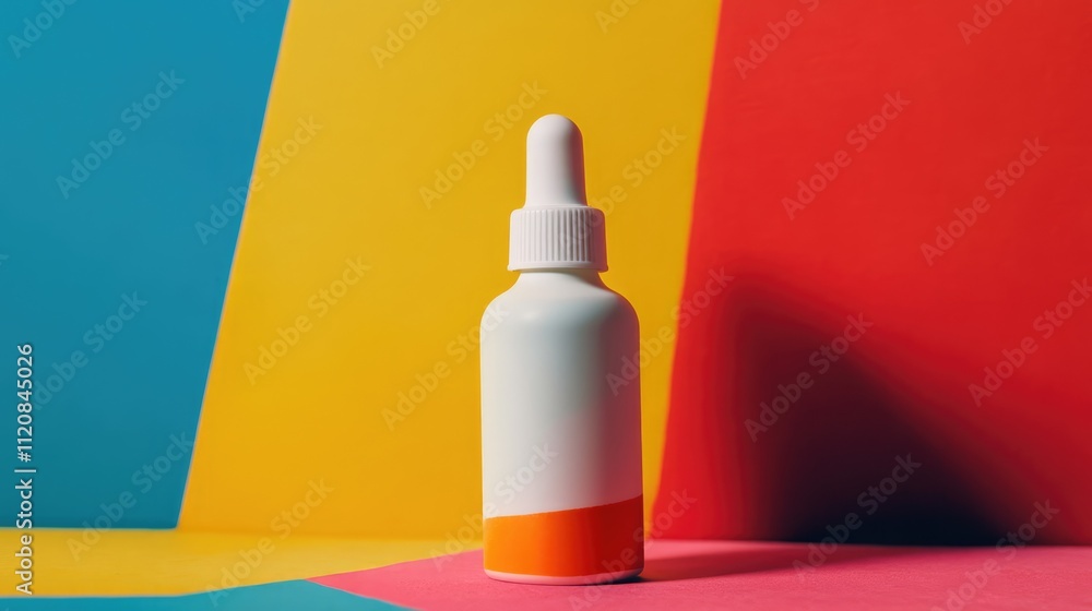 Colorful backdrop with a glue bottle showcasing vibrant design and simplicity in a creative setting for artistic projects and crafts. Colorful backdrop with a glue bottle showcasing vibrant design and simplicity in a creative setting for artistic projects and crafts.
