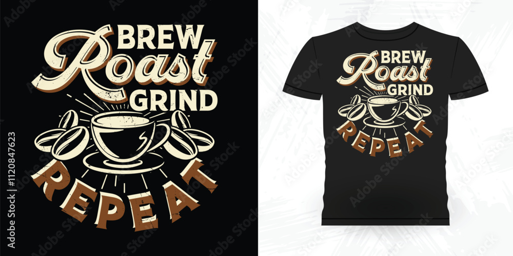 Fototapeta premium Funny Coffee Artists Retro Vintage Coffee Barista T-shirt Design