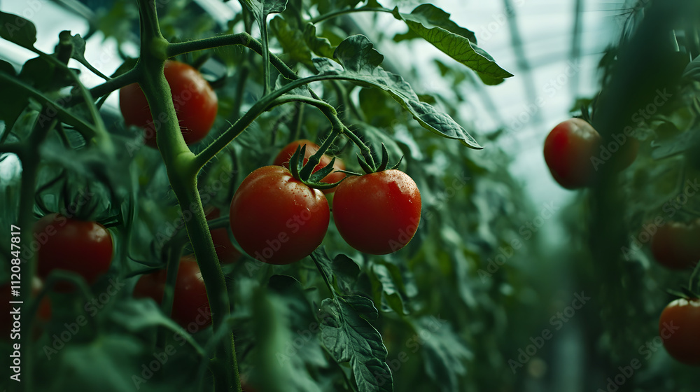 Juicy Tomatoes Ripening on the Vine - A Gardener's Delight Juicy Tomatoes Ripening on the Vine - A Gardener's Delight