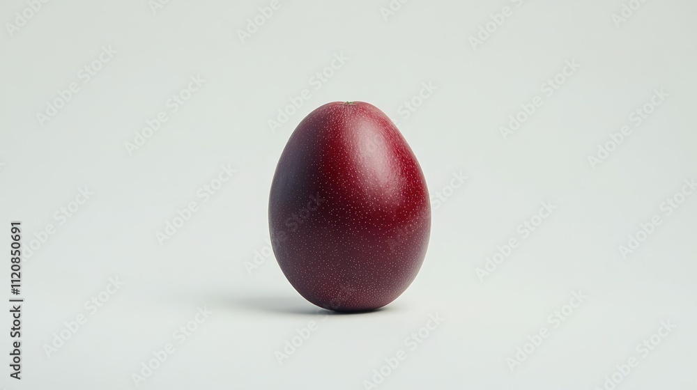 Ripe red mango showcasing smooth skin and vibrant color against a clean white background ideal for fresh fruit promotions and culinary uses Ripe red mango showcasing smooth skin and vibrant color against a clean white background ideal for fresh fruit promotions and culinary uses