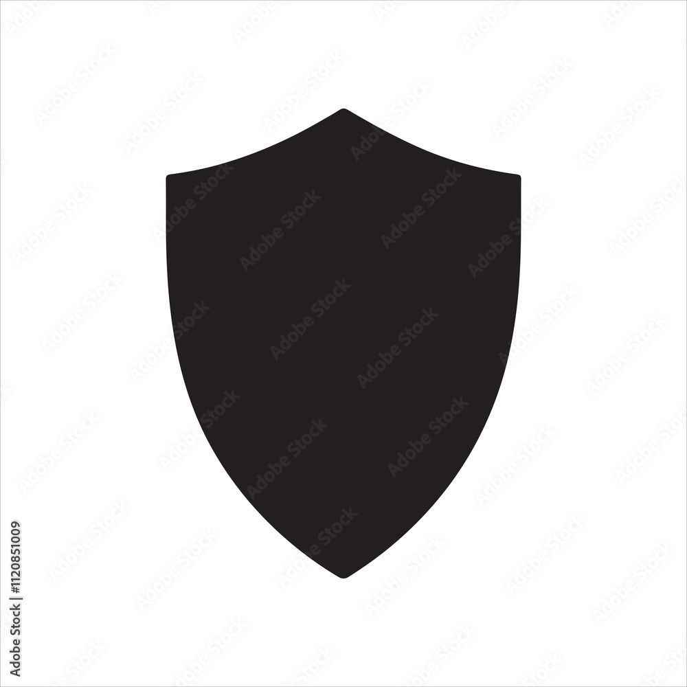 Shield silhouette vector icon design whit a white background. Shield silhouette vector icon design whit a white background.