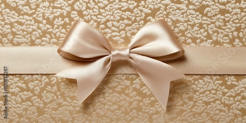 Elegant Beige Satin Bow on ...