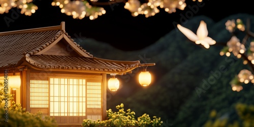 Serene Night at a Japanese ...