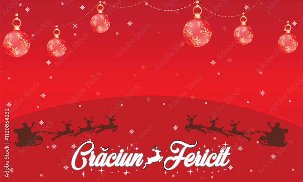 Merry Christmas Background in Romanian. Merry Christmas Background in Romanian.