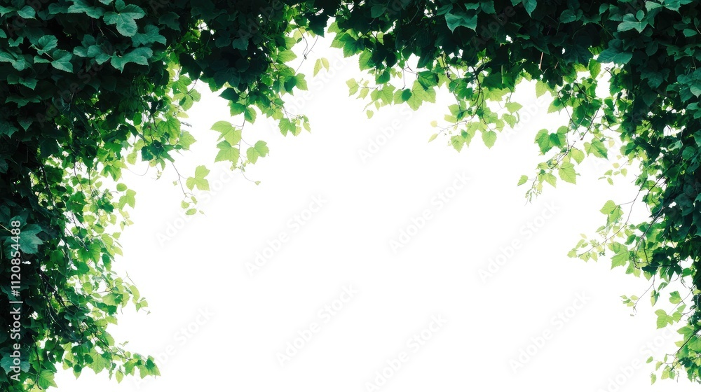 Vibrant Ivy Leaves Framing a White Background Summer Foliage for Nature and Gardening Themes High Quality Visual for Professional Use Vibrant Ivy Leaves Framing a White Background Summer Foliage for Nature and Gardening Themes High Quality Visual for Professional Use