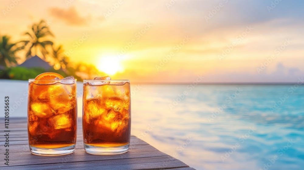 Two Cocktails Overlooking the Ocean Two Cocktails Overlooking the Ocean