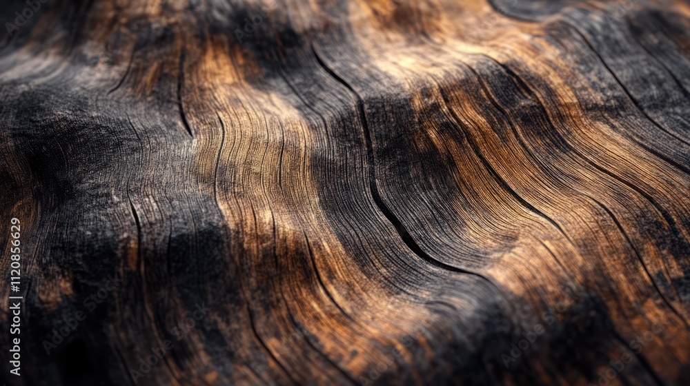 Fototapeta premium Natural hardwood texture with rich grain patterns perfect for backgrounds in design projects showcasing rustic or organic aesthetics.