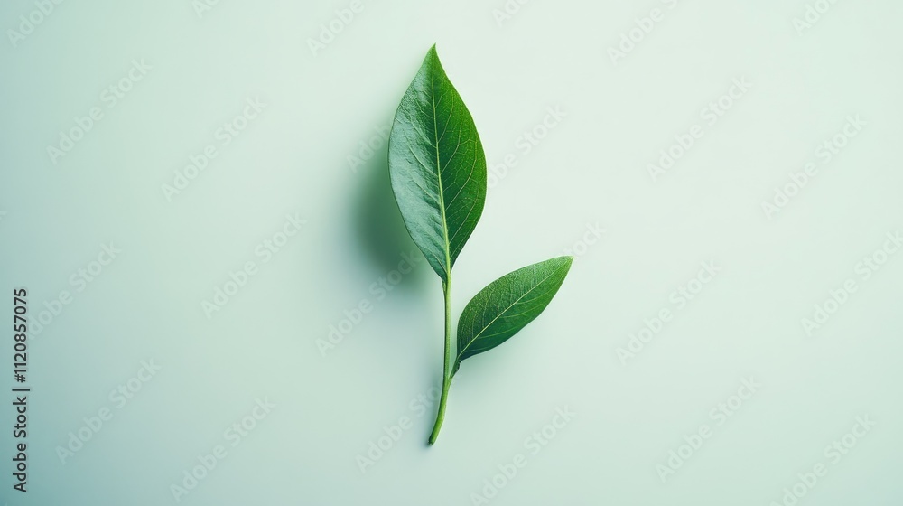 Fototapeta premium Green leaf composition on soft pastel background showcasing natural textures and vibrant colors for eco-friendly themes