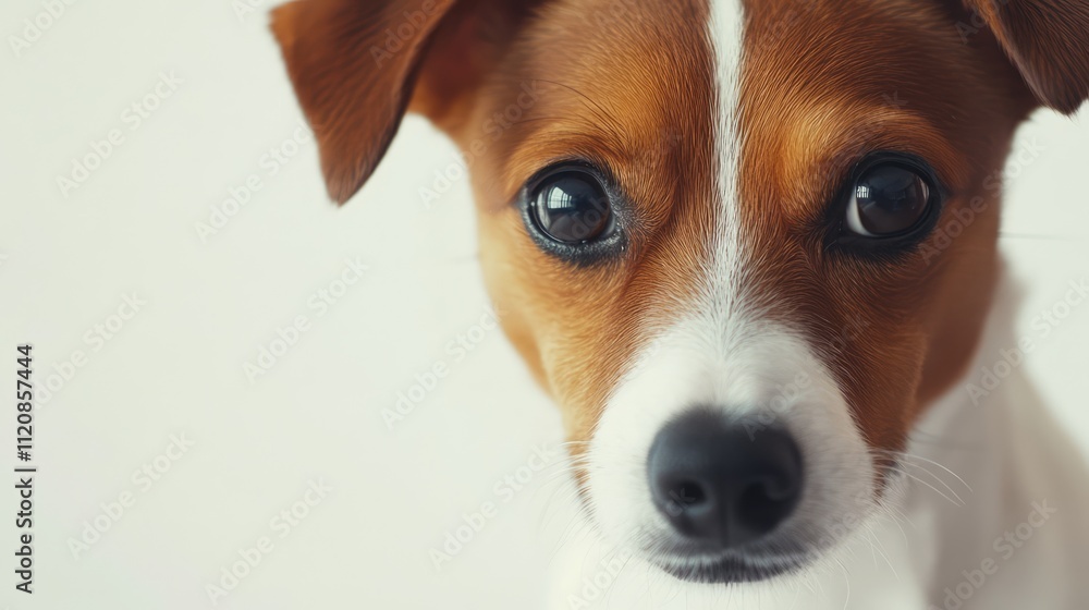 Jack Russell Terrier portrait with expressive eyes on a neutral background showcasing the dog's charming features and personality Jack Russell Terrier portrait with expressive eyes on a neutral background showcasing the dog's charming features and personality