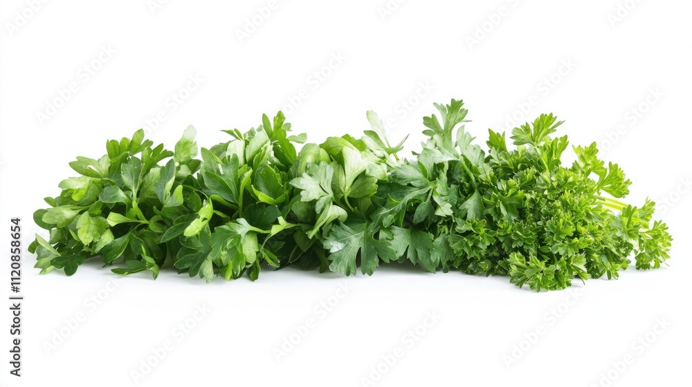 Onion vegetable bulb alongside fresh parsley leaves arranged artistically in a still life composition, isolated on a clean white background, culinary, cooking, healthy eating. Onion vegetable bulb alongside fresh parsley leaves arranged artistically in a still life composition, isolated on a clean white background, culinary, cooking, healthy eating.