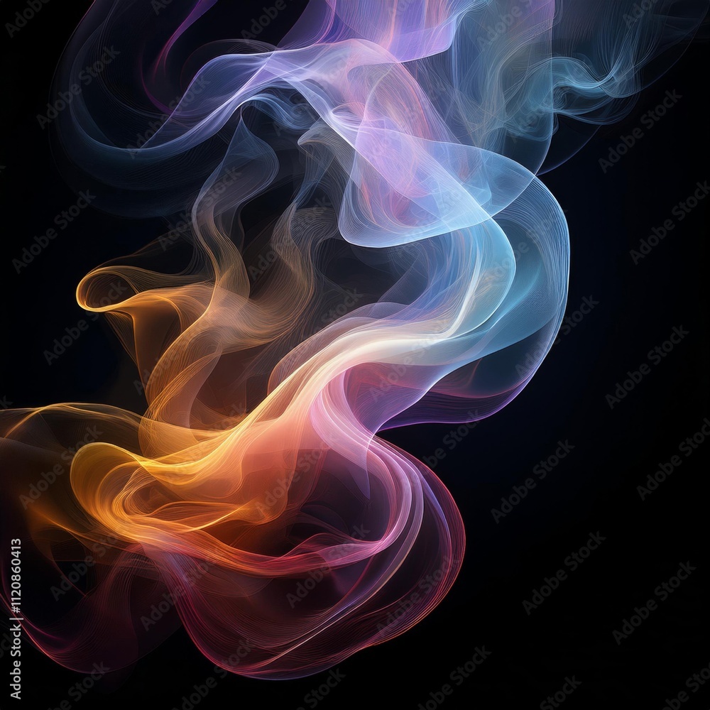 Unique Transparent Smoke Isolated in Black Background Unique Transparent Smoke Isolated in Black Background