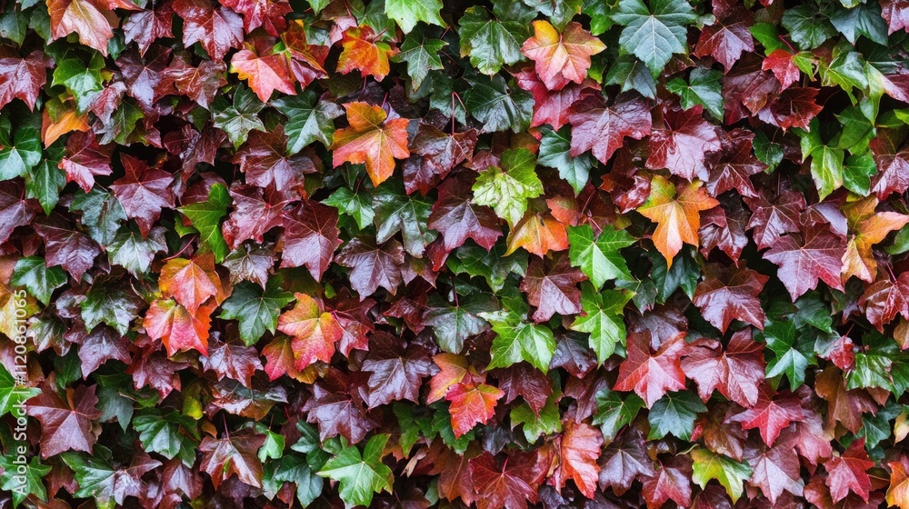 Vibrant autumn foliage showcasing a natural texture of colorful leaves in a vertical composition with selective focus for seasonal themes Vibrant autumn foliage showcasing a natural texture of colorful leaves in a vertical composition with selective focus for seasonal themes