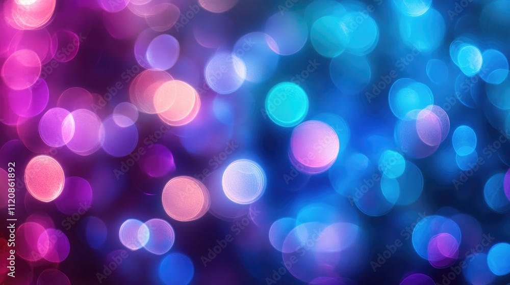 Blurred abstract background of colorful bokeh lights in blue and purple hues creating a vibrant neon effect for artistic design projects Blurred abstract background of colorful bokeh lights in blue and purple hues creating a vibrant neon effect for artistic design projects