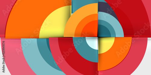 Target circle geometric abstract shapes. Vector Illustration For Wallpaper, Banner, Background, Card, Book Illustration, landing page