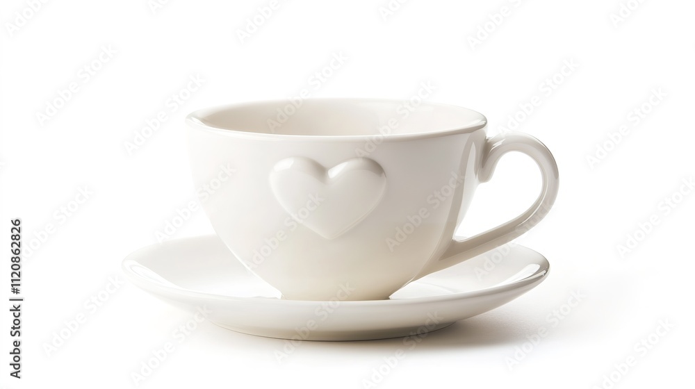 Cup with Love Design on White Background - Simple and Elegant Valentine’s Day Concept Cup with Love Design on White Background - Simple and Elegant Valentine’s Day Concept