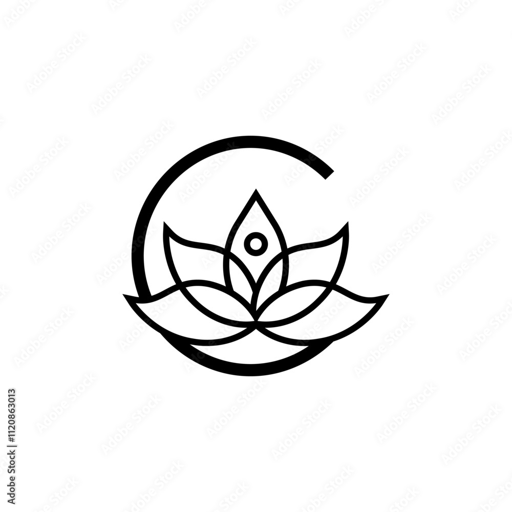 initial letter C spa and beauty meditation unique logo initial letter C spa and beauty meditation unique logo