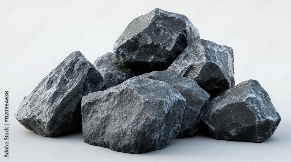 Mining Process Large Rough Gray Limestone Rocks for Industry and Construction Applications Mining Process Large Rough Gray Limestone Rocks for Industry and Construction Applications