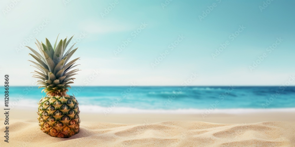 Pineapple on the beach. Summer background. Pineapple on the beach. Summer background.