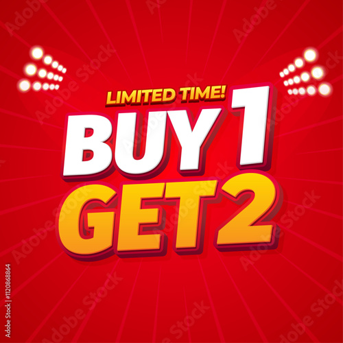 Wallpaper Mural Red ‘Buy 1 Get 2’ Flash Sale Banner Torontodigital.ca