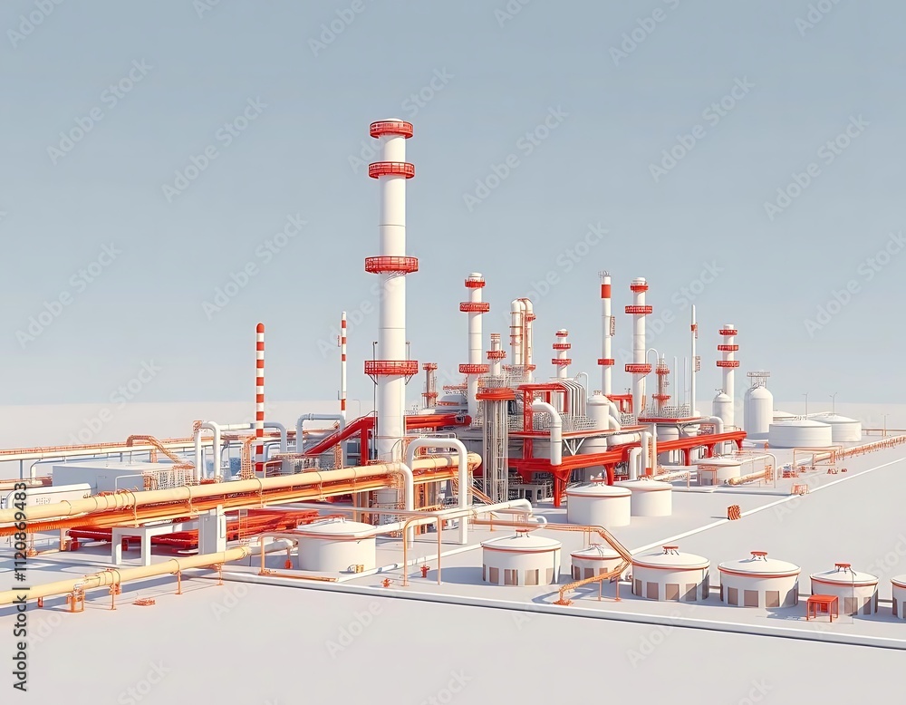 Obraz premium oil refinery at night