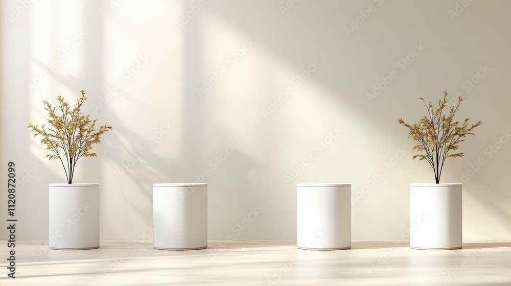 Modern White Display Podiums for Product Showcasing Modern White Display Podiums for Product Showcasing