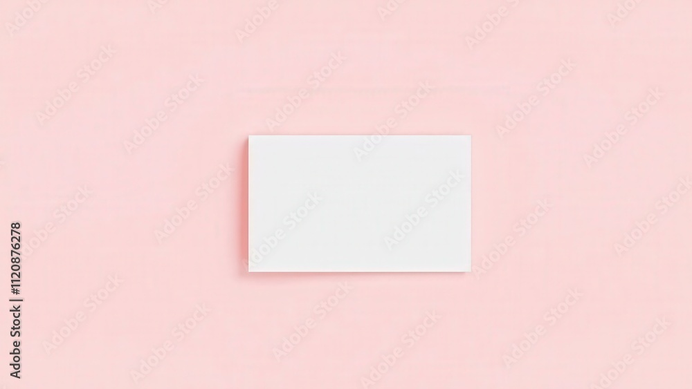 Minimalist White Business Card Mockup on Pink Background for Branding and Design Minimalist White Business Card Mockup on Pink Background for Branding and Design