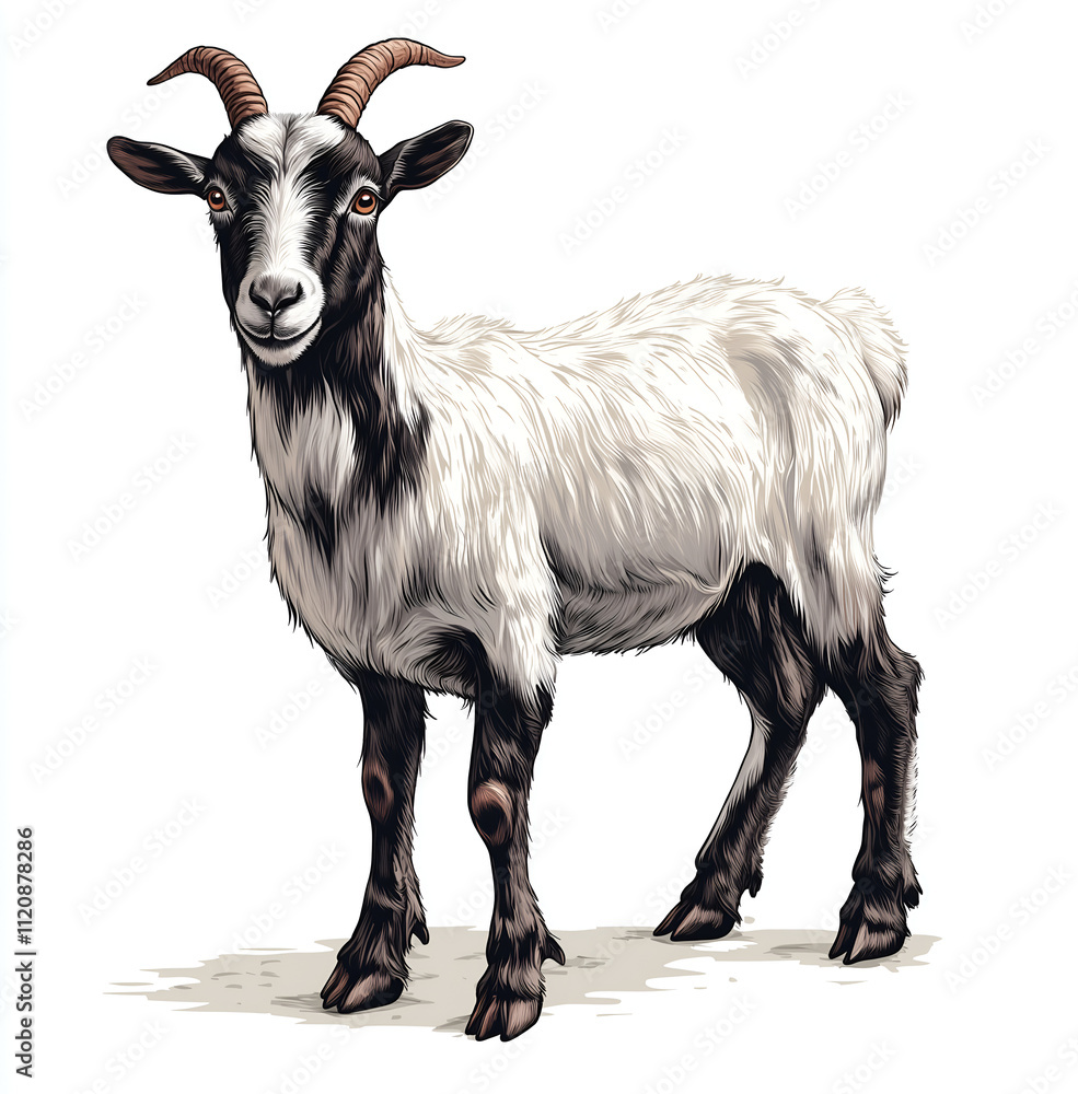 Fototapeta premium goat isolated on white background