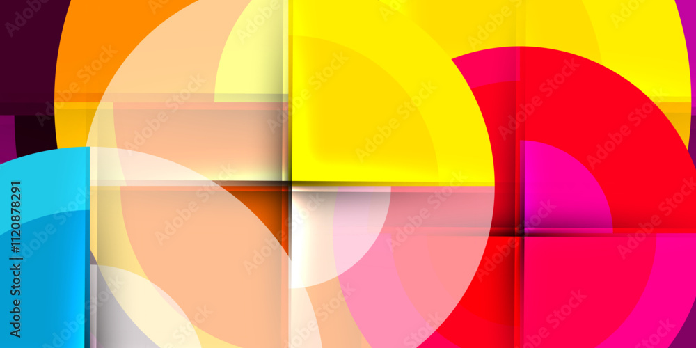 Fototapeta premium Techno circles and semi circles. Vector Illustration For Wallpaper, Banner, Background, Card, Book Illustration, landing page