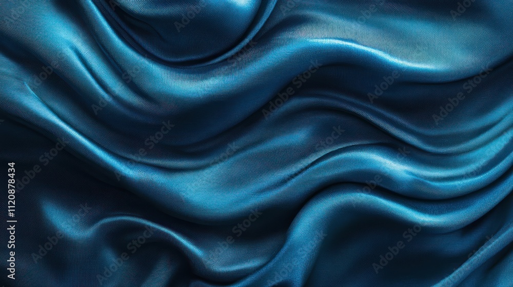 Obraz premium Dynamic Wave-Like Blue Fabric Texture for Design and Art Projects