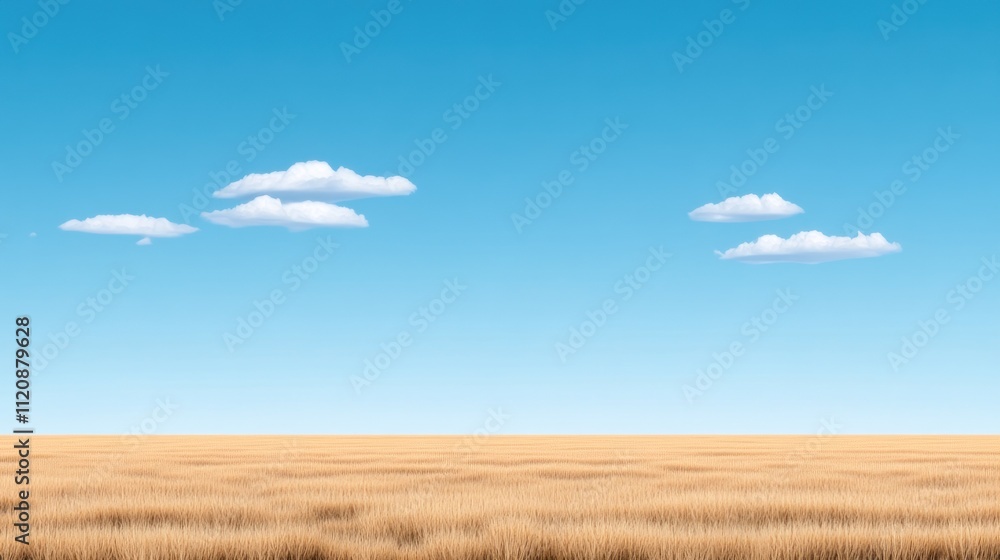 A serene landscape featuring a golden field under a clear blue sky. A serene landscape featuring a golden field under a clear blue sky.