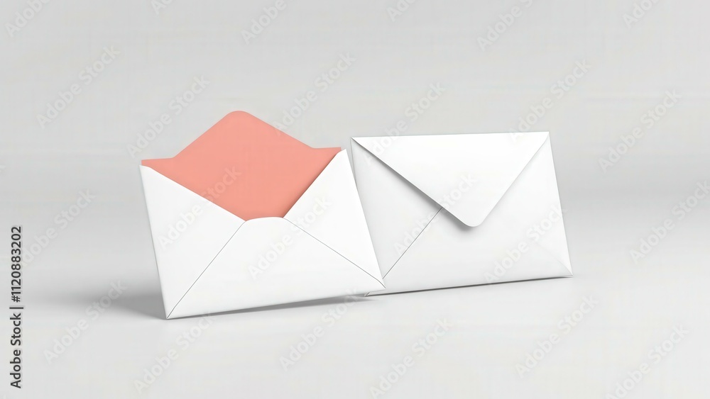 Elegant White Envelopes with Coral Interior: Perfect for Invitations, Announcements, and Greetings Elegant White Envelopes with Coral Interior: Perfect for Invitations, Announcements, and Greetings