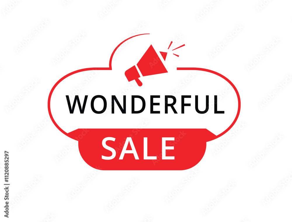 Wonderful sale vector sign, badge icon. Modern banner element isolated on white Wonderful sale vector sign, badge icon. Modern banner element isolated on white