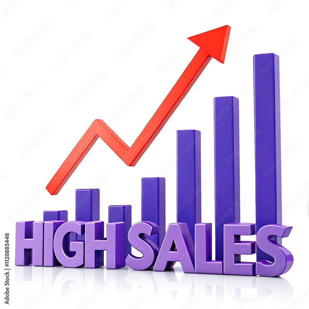 business chart with arrow