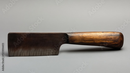 Wooden handled rasp tool with flat blade showcasing craftsmanship and design against a neutral background for culinary or woodworking contexts photo