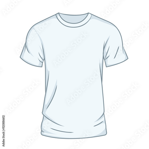 Plain white T shirt flat vector illustration clipart
