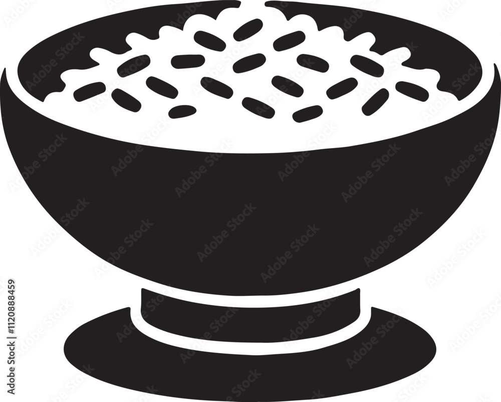 Rice bowl logo silhouette design vector art illustration Rice bowl logo silhouette design vector art illustration