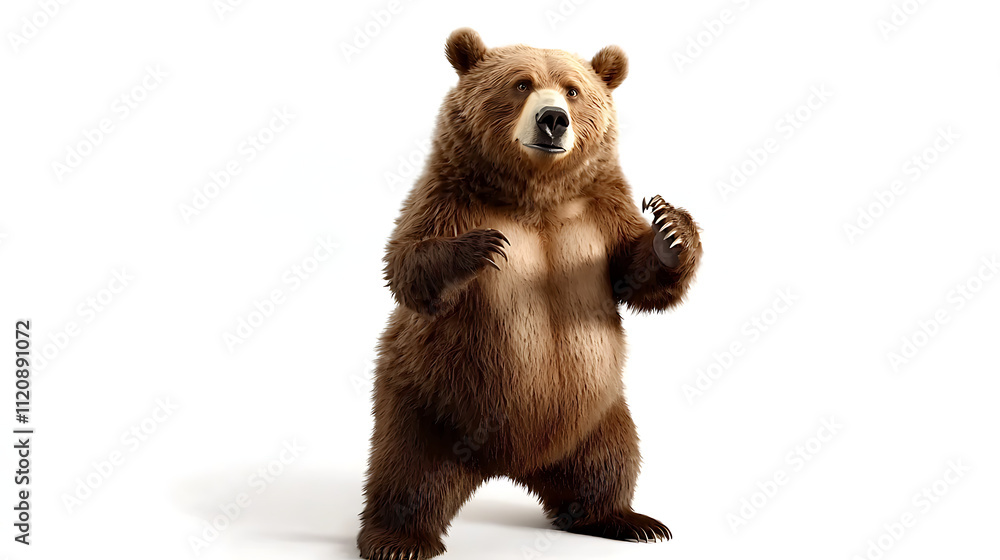 Fototapeta premium A bear standing on a white background
