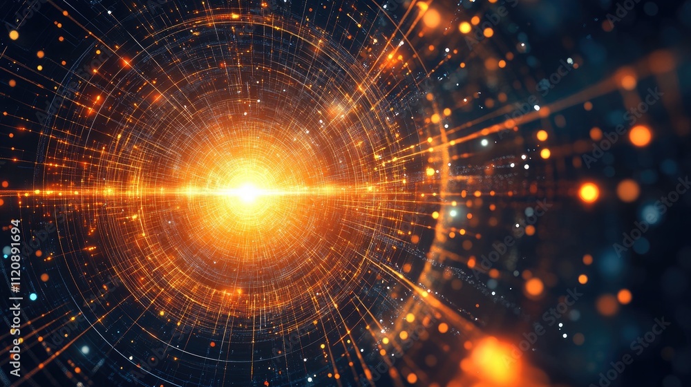 Vibrant Abstract Background with Rays and Light Particles in Motion Vibrant Abstract Background with Rays and Light Particles in Motion