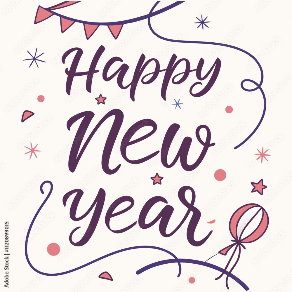 Happy New Year vector illustration Adobe Illustrator Artwork Happy New Year vector illustration Adobe Illustrator Artwork