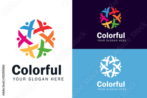 People and Unity Logo Vector Illustration. Collaborative, Teamwork, Together.