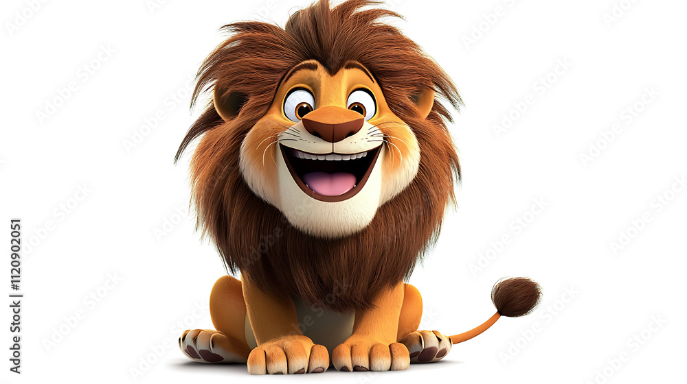 A cartoon lion with a big smile on its face A cartoon lion with a big smile on its face