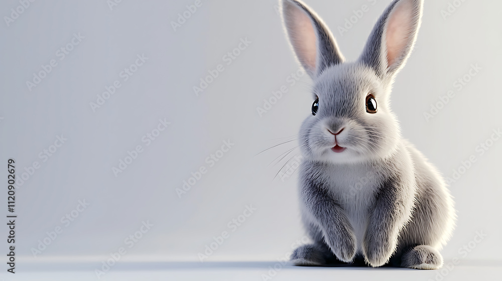 Obraz premium A rabbit is sitting on a white background